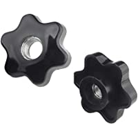 BOZONLI 3piezas M10 Rosca Hembra Perilla de Sujeción Plástico Negro Forma de Estrella Perilla para Máquina Herramienta